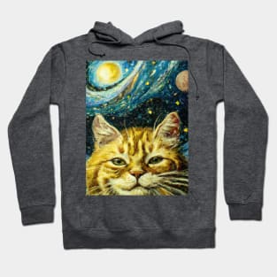 Cat in Space Van Gogh Hoodie